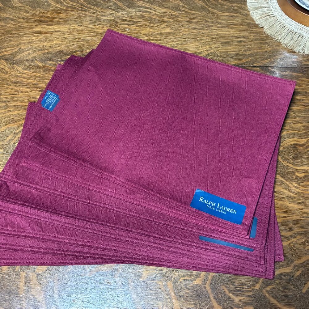 Ralph Lauren Burgundy Placemat Set of 8